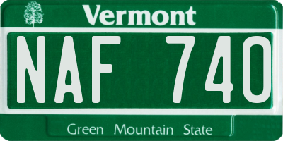 VT license plate NAF740