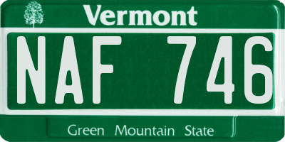 VT license plate NAF746