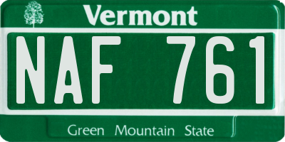 VT license plate NAF761