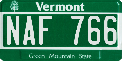 VT license plate NAF766