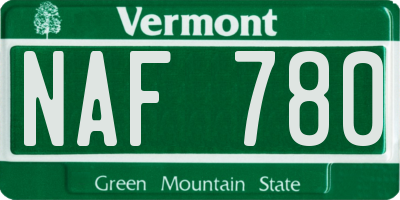 VT license plate NAF780