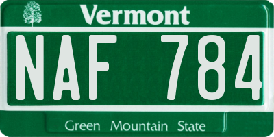 VT license plate NAF784