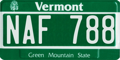 VT license plate NAF788