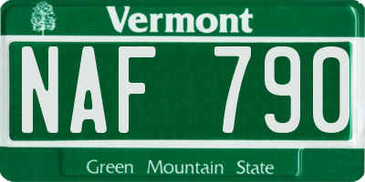 VT license plate NAF790