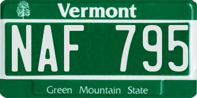 VT license plate NAF795
