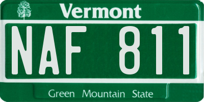 VT license plate NAF811