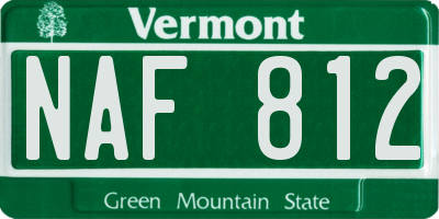 VT license plate NAF812