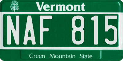VT license plate NAF815