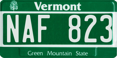 VT license plate NAF823