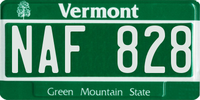 VT license plate NAF828