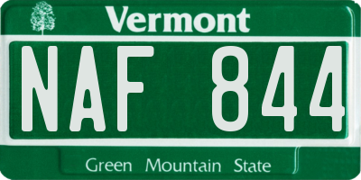 VT license plate NAF844