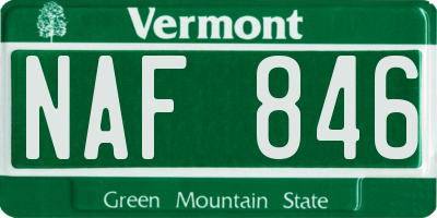 VT license plate NAF846