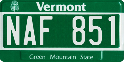 VT license plate NAF851