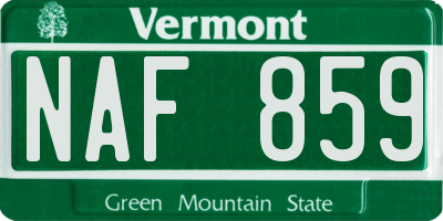 VT license plate NAF859