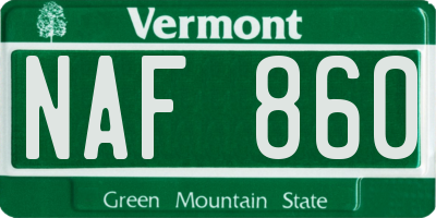 VT license plate NAF860