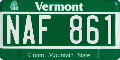 VT license plate NAF861