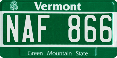 VT license plate NAF866
