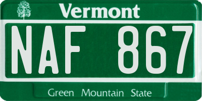 VT license plate NAF867