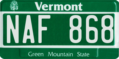 VT license plate NAF868