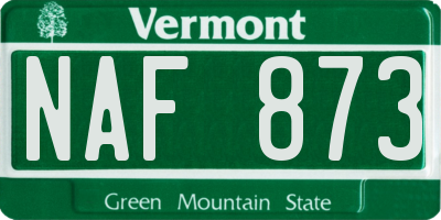 VT license plate NAF873