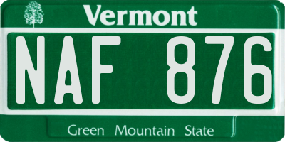 VT license plate NAF876