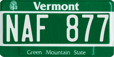 VT license plate NAF877