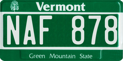 VT license plate NAF878
