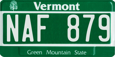 VT license plate NAF879