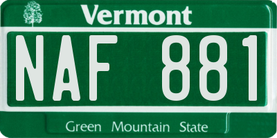VT license plate NAF881