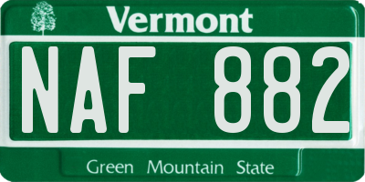 VT license plate NAF882