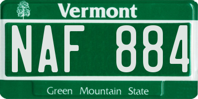 VT license plate NAF884