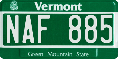 VT license plate NAF885