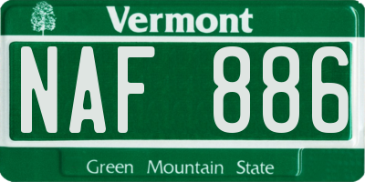 VT license plate NAF886