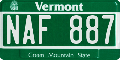 VT license plate NAF887
