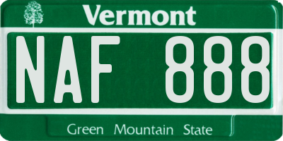 VT license plate NAF888
