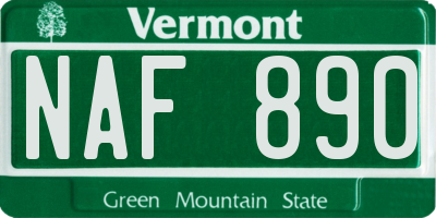 VT license plate NAF890