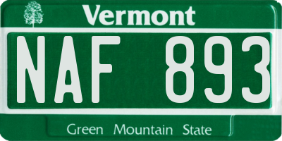 VT license plate NAF893