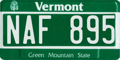VT license plate NAF895