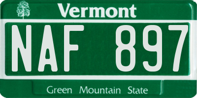 VT license plate NAF897