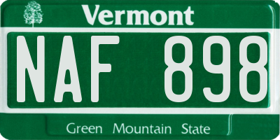 VT license plate NAF898
