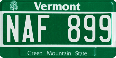 VT license plate NAF899