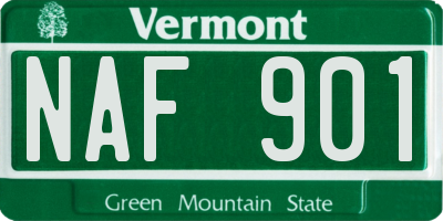 VT license plate NAF901