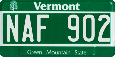 VT license plate NAF902