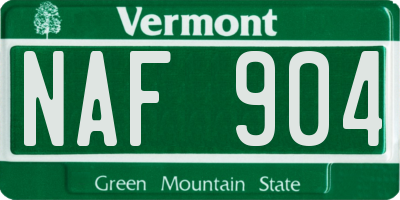 VT license plate NAF904
