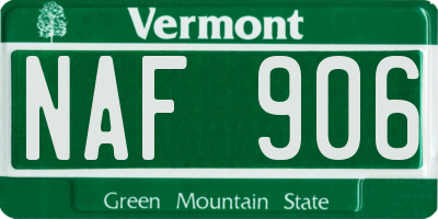 VT license plate NAF906