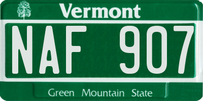 VT license plate NAF907