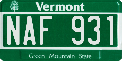VT license plate NAF931