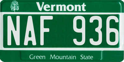 VT license plate NAF936