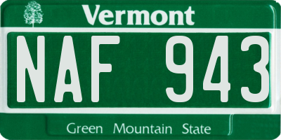 VT license plate NAF943