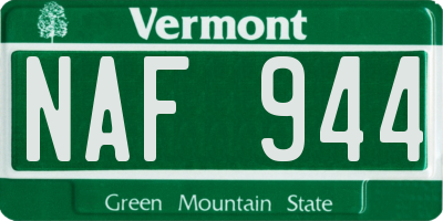 VT license plate NAF944